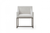 Beige and Antiqued Brass Upholstered Fabric Dining Arm Chair