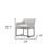 Beige and Antiqued Brass Upholstered Fabric Dining Arm Chair