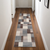 8' Gray Tan And Brown Patchwork Runner Rug