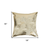 18" Beige And Gold Cowhide Throw Pillow