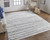 10' X 14' Gray Silver And Ivory Striped Hand Woven Stain Resistant Area Rug