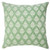Set of Two Green And White Damask Cotton Throw Pillows with Tassels