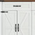 54" White Wood Barn Door Rolling Kitchen Island With USB