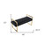 48" Black and Gold Faux Leather and Steel Upholstered Bench