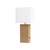 21" Beige Faux Leather USB Table Lamp LED With White Shade