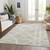 10' X 14' Beige And Ivory Geometric Washable Area Rug With UV Protection
