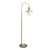 64" Antiqued Brass Metal Floor Lamp With Antiqued Brass Metal Cage Shade
