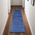 8' Blue Chevron Hand Woven Runner Rug