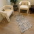 20' Ivory and Gray Geometric Distressed Runner Rug