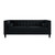 83" Black Velvet Wood Sofa With Toss Pillows