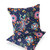 Set of Two Blue And Pink Peacock Floral Indoor Outdoor Throw Pillow