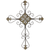 Large Gray Metal Scroll Design Gray Hanging Cross Wall Decor