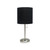 20" Silver USB Table Lamp LED With Drum Shade