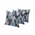 Set of Three Blue And Purple Botanical Indoor Outdoor Throw Pillow