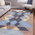 9' X 12' Tan And Blue Jute Geometric Hand Woven Area Rug