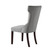 Set of Two Tufted Light Gray And Espresso Upholstered Velvet Dining Side Chairs