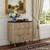 32" Black and Oak Solid Wood Console Accent Cabinet With Three Drawers