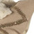 22" Tan And White Zigzag Linen Throw Pillow Cover with Embroidery