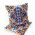 Set of Two Orange White And Blue Floral Indoor Outdoor Throw Pillow