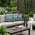 Set of Three Blue White And Green Sunflower Indoor Outdoor Throw Pillow