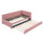 Pink Tufted Linen Upholstered Twin Day Bed With Trundle