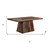 Seven Piece Brown Solid Wood Dining Set with Six Chairs