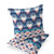 Set of Two Blue And Orange Floral Indoor Outdoor Throw Pillow