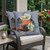 Set of Two Green Orange And Gray Flamingo Floral Indoor Outdoor Throw Pillow