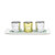 Set of Four Silver Gold And White Snowflake Glass Christmas Tabletop Candle Holders