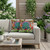 Set of Two Green Pink And Blue Sunflower Indoor Outdoor Throw Pillow