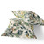 Set of Two White And Green Floral Indoor Outdoor Throw Pillow