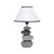 15" Gray Ceramic Novelty Table Lamp LED With White Empire Shade