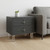24" Dark Gray and Clear Wood End Table With Two Drawers