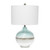 24" Aqua Round Table Lamp With Drum Shade