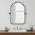 31" Black Metal Arch Framed Bathroom Vanity Mirror