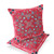Set of Two Red Gray And Blue Botanical Indoor Outdoor Throw Pillow