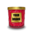 Private Label Candles Red Swirl Cut Pattern, Gold Lids
