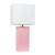 21" Pink Faux Leather Table Lamp LED With White Shade