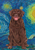 Chocolate Labrador - Tomoyo Pitcher Van Gogh Outdoor Flag