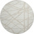 8' Ivory And Beige Geometric Washable Round Rug With UV Protection