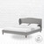 Gray Linen Upholstered Queen Bed Frame With Nailhead Trim