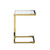 22" White and Gold Wood and Stainless Steel Frame End Table