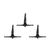 Set of Three 7" Black Diver Resin Wall Decor