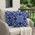Set of Two Blue And Off White Botanical Indoor Outdoor Throw Pillow