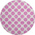 8' Blush And Ivory Polka Dot Washable Round Rug With UV Protection
