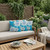 Set of Three Blue And White Sunflower Indoor Outdoor Throw Pillow