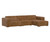 122" Brown Leather Modular Wood Sofa