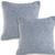 Set of Two Blue And White Geometric Cotton Throw Pillows with Texture