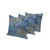 Set of Three Blue And White Elephant Indoor Outdoor Throw Pillow