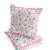 Set of Two White Pink And Red Botanical Indoor Outdoor Throw Pillow